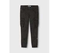 Negro Ajuste Regular Pantalones Cargo