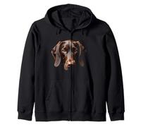 Negro Alemán Pelo Corto Perro Puntero Alemán Cara Sudadera con Capucha
