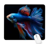 Negro Alfombrilla de Ratón Pequeña para Juegos de Velocidad, Mouse Pad pez 360x300x3mm Alfombrillas Ratón Tamaño Pequeña Bordes Cosidos, Impermeable, Antideslizante Alfombrilla Escritorio Mujer D-95