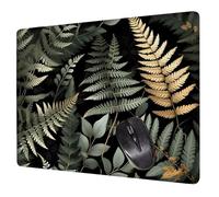 Negro Alfombrilla Raton Gaming 420x350x3mm, Alfombrilla Escritorio Hojas Mouse Pad con Base Goma Antideslizante, con Bordes cosidos, Superficie Impermeable, para Oficina PC Portátil Tapete Rato H0-78