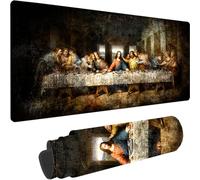 Negro Alfombrilla Ratón Gaming 600x300x3 mm Grande Tamaño Alfombrilla Ratón XXL, La última Cena Mouse Pad Gaming con Base de Goma Antideslizante, Tapete Escritorio Bordes Cosidos para Oficina z-4200