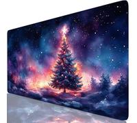 Negro Alfombrilla Ratón XXL 1000x500x3mm Mouse Pad Grande Gaming Navidad Alfombrilla Escritorio con Base Antideslizante, Resiste Salpicaduras, Bordes Cosidos Mousepad para Oficina y Familia Y8-262