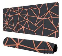 Negro Alfombrilla Ratón XXL 1600x800x3mm, Alfombrilla Ratón geometría Patrón Diseño con Impermeable Antideslizante Mouse Pad, Bordes Reforzados Protector Escritorio para Oficina, Regalos Mujer J1-590