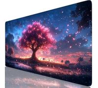 Negro Alfombrilla Ratón XXL 520x250x3mm Mouse Pad Grande Gaming Cielo Estrellado Alfombrilla Escritorio con Base Antideslizante, Resiste Salpicaduras, Bordes Cosidos Mousepad Oficina y Familia Y8-264