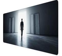 Negro Alfombrilla Ratón XXL 600x300 mm Ciencia ficción Alfombrilla Escritorio con Base de Goma Antideslizante y Bordes Cosidos, Protector Escritorio para Oficina Decoración, Estudio, Juegos r1296
