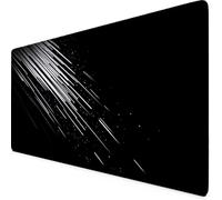 Negro Alfombrilla Ratón XXL 800x400 mm Abstracto Alfombrilla Escritorio con Base de Goma Antideslizante y Bordes Cosidos, Mouse Pad XXL, Protector Escritorio para Oficina Decoración, Juegos t1177
