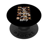 Negro Amor Alegría Excelencia Orgullo Historia Mes Mujeres Hombres Niños PopSockets PopGrip Adhesivo