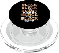 Negro Amor Alegría Excelencia Orgullo Historia Mes Mujeres Hombres Niños PopSockets PopGrip para MagSafe