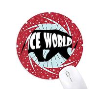 Negro Animal Bear Silueta Natural Wheel Mouse Pad de Goma roja Redonda