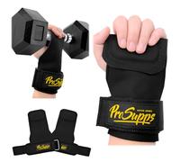 Negro Ayudas de tracción, Duradero Ajustable Vendajes de Muñeca correas de piel, Agarre Mejorado para una Protección Óptima de Mano y Muñeca, Regalos de Fitness para Hombres y Mujeres