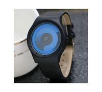 (Negro Azul B) 2024 Reloj de cuero genuino resistente al agua con diseño futurista, nuevo concepto, color, marea
