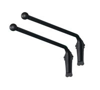 Negro Barra Giratoria De Metal Para Cortina con remate esférico, Juego de 2 Brazo Oscilante Barra De Cortina 25mm Diámetro Expositor De Cortinas Para Ventana Puerta Principal -70CM