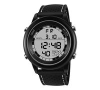 (Negro Blanco) 411 Reloj Deportivo Multifuncional Modelo de Moda Juvenil Masculino Reloj Impermeable