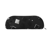 Negro Blanco Glitter Print Recibido Bolsa De Maquillaje Bolsa de Cosméticos Bolsa de Viaje Almacenamiento Bolsa de Inodoro Recibido Bolsas Lápiz Bolsa, Negro Blanco Brillo, Talla única, Negro Black