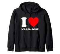 Negro Blanco I Love Maria Jose Sudadera con Capucha