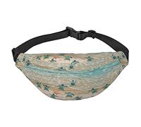 Negro Blanco Oro Foil Mármol Viaje Correr Bolso Bandolera Grande Hombres y Mujeres Deportes Riñonera Bolso Crossbody, Estrella de mar tortuga marina, Talla única, Mochila casual