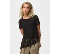 Negro Blusa De Manga Corta L