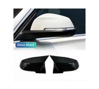 (Negro brillante) con cubierta de espejo blanca, tapa de espejo retrovisor lateral de automóvil, carcasa