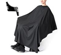 Negro Capa Peluqueria, Capa de Peluquería Delantal de Afeitar Salón Bata de Corte de Pelo Barber Cape Peluquería Colector de Pelo Corte de Pelo Delantal de Peluquero Con un peine de barba（150x120cm）