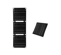 (Negro) Cargador solar portátil para exteriores, 5 V, 21 W, plegable, PD QC3.0, 9 V