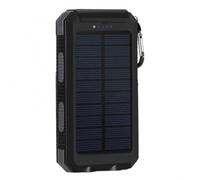 (Negro) Cargador solar Powerbank de alta eficiencia para senderismo