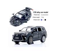 (Negro) Coches de juguete 1/36 Lexus Lx570 Modelo de juguete para ni?os 4 puertas que se pueden abrir