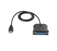 Negro Comunicación bidireccional de Interfaz paralela USB a 25 Pines DB25 Impresora paralela Cable Adaptador Convertidor de Cable - Negro