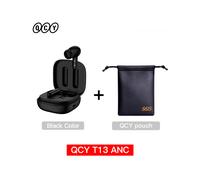 (Negro con bolsa) Nuevos auriculares inalámbricos QCY T13 ANC con cancelación activa de ruido y Bluetooth