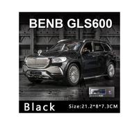 (Negro con caja) 1:24 Benz Maybach Gls600 Modelo de coche de aleación Sonido y luz Pull Back Juguete
