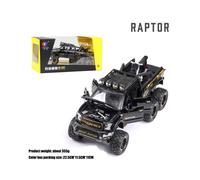 (Negro con caja) Modelo de coche de aleación RAPTOR técnico 1:24, coche fundido a presión, SUV, juguetes