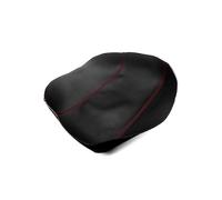 (Negro con línea roja) Reposabrazos central para interior de coche, cubierta de cuero de microfibra,