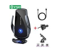 (Negro con palo) Cargador inalámbrico para coche de 20 W para iPhone 12 13 14 Pro Max Xiaomi Mi 13 12