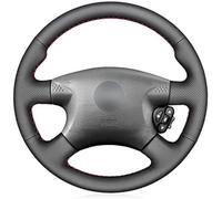 Negro Coser a Mano Cuero Funda Volante para Nissan Almera (N16) 2000-2003 para X-Trail (T30) 2001-2003 para Terrano 2 2001-2002 Línea Negra Protector Volante Coche Antideslizante y Suave