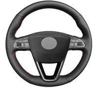 Negro Coser a Mano Cuero Funda Volante para Seat Leon 5F Mk3 2013-2019 Ibiza 6J Tarraco Arona Ateca Alhambra Línea Negra