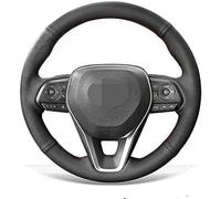 Negro Coser a Mano Cuero Funda Volante para Toyota Corolla RAV4 2019-2022 para Camry 2018-2022 para Avalon 2019-2022 Línea Azul Protector Volante Coche Antideslizante y Suave