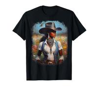 Negro Cowgirl Pintura Arte Western Rodeo Melanina Mujer Negra Camiseta