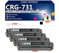 Negro CRG-731 Cartucho de Tóner de Repuesto con Chip para Canon I-SENSYS LBP7100Cn LBP7110Cw MF628Cw 623Cn MF8280Cw MF8230Cn Impresoras, Impresión de Alto Volumen,Black-4 Pack