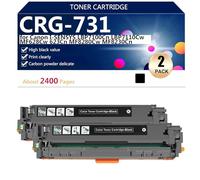 Negro CRG-731 Cartucho de Tóner de Repuesto con Chip para Canon I-SENSYS LBP7100Cn LBP7110Cw MF628Cw 623Cn MF8280Cw MF8230Cn Impresoras, Impresión de Alto Volumen,Black-2 Pack