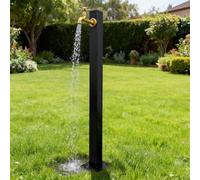 Negro Cuadrado Vertical Montaje en Piso Grifo de Agua para Jardín Fuente de Hidratación Exterior Independiente Anticongelante Hidrante de Agua Libre de Escarcha para Riego(A-Height: 60cm/23.6in)