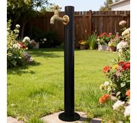 Negro Cuadrado Vertical Montaje en Piso Grifo de Agua para Jardín Fuente de Hidratación Exterior Independiente Anticongelante Hidrante de Agua Libre de Escarcha para Riego(B-Height: 60cm/23.6in)