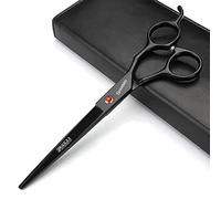Negro de 7 pulgadas 440 C Salón de Peluquería Profesional de peluquería de pelo corte y adelgazamiento tijeras Set Peluquería de corte de pelo herramientas(Tijeras de corte de 7 pulgadas-A)