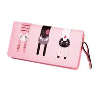 negro de última hora-Viernes 2016 valentoria® Regalos de cumpleaños para las mujeres de mini sintética piel bifold cartera de embrague de 3 diseño de gato, Long Pink (View amazon detail page)