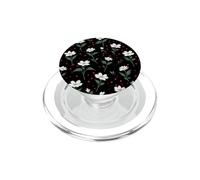 Negro Ditsy Floral Bold Flowers Floral PopSockets PopGrip para MagSafe