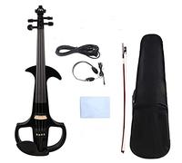 Negro Electronic Silent Violin 4/4 Caja hecha a mano+ Cable de arco Violín principiantes