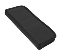 Negro Estuche Portapinceles y Cremallera 10 Ranuras de Lona Oxford | Bolsa Enrollable 23x9,5x3cm, , para Tizas y Brochas, Alumnos o Bocetos