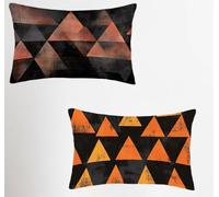 Negro Funda Cojin 50x70 Juego de 2, GeometríA Rectangular Funda Almohada 50x70cm con Cremallera Oculta, Suave Terciopelo Fundas Cojines, Fundas de Cojines para Sofá Cama Silla o Jardín Regalo 3-4526