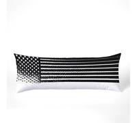 Negro Funda de Almohada 60x180cm, Fundas Cojines Estrella Terciopelo Almohada Doble Cara Impresión, Suave Mejorar la Calidad del Sueño con Cremallera Invisible para Sofá Cama Decoración Sala,Model1229