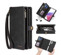 (Negro) Funda tipo cartera con cierre magnético desmontable serie MEGSHI 017 compatible con Samsung Galaxy A23 5G (versión global) / A23 4G