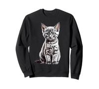 Negro Gato Cachorro Bosquejo Dibujo Arte Sudadera