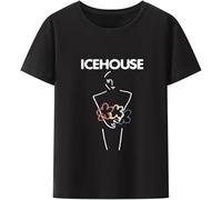Negro GISE Icehouse Man of Colours Men's Black White T-Shirt Short-Sleev Koszulki Pattern Casual Breathable Humor O-Neck Tops Black XXL Black
